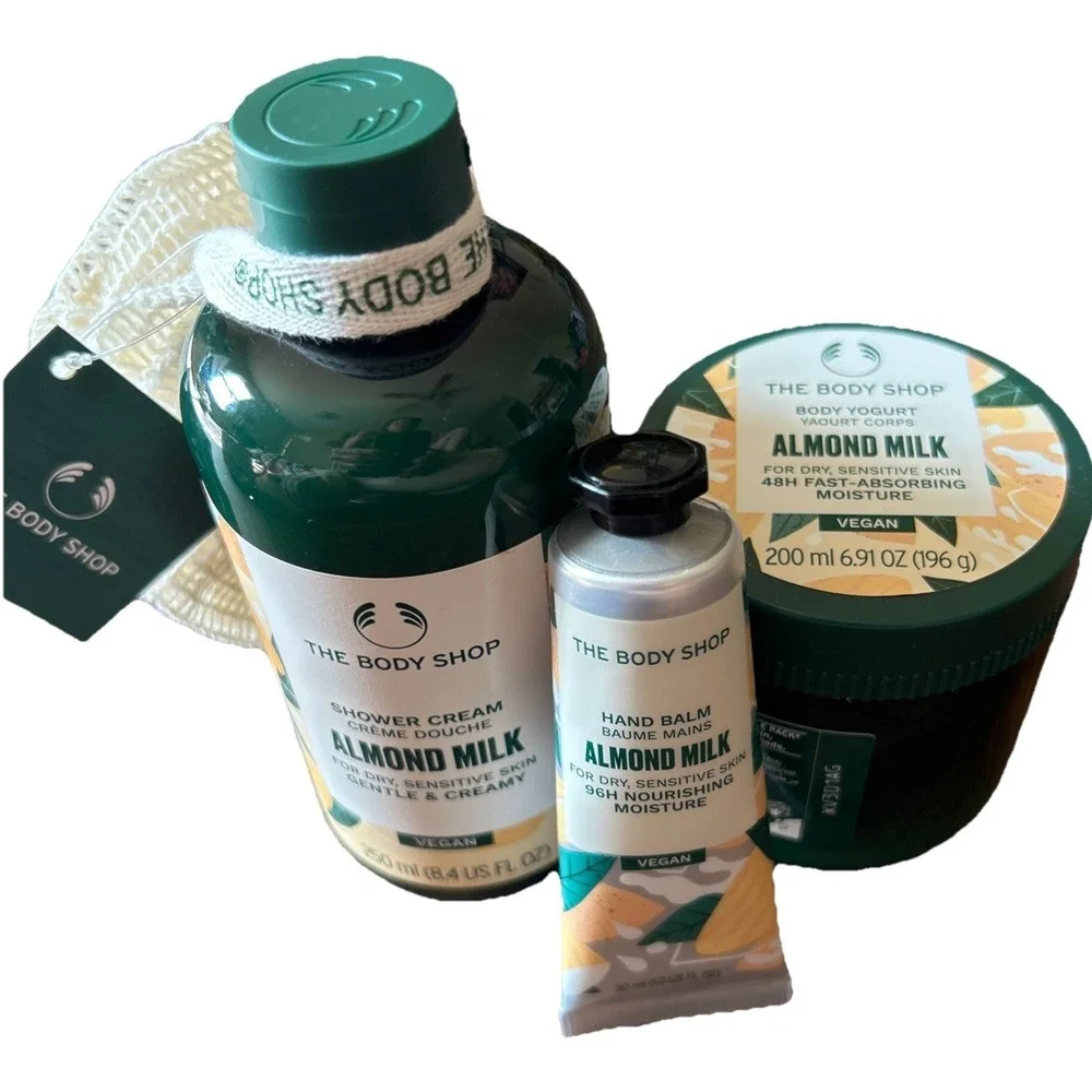 The Body Shop Almond Milk Shower Cream Hand Balm Body Yogurt Dry Sensitive Skin